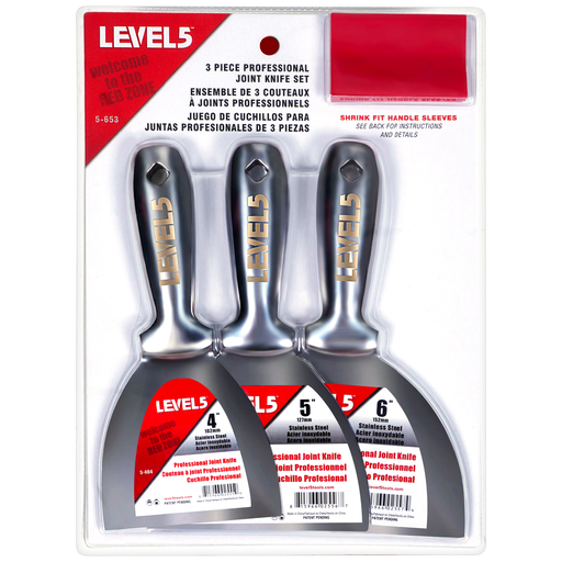 Level 5 Stainless Steel Welded Putty Knife 3-Pack