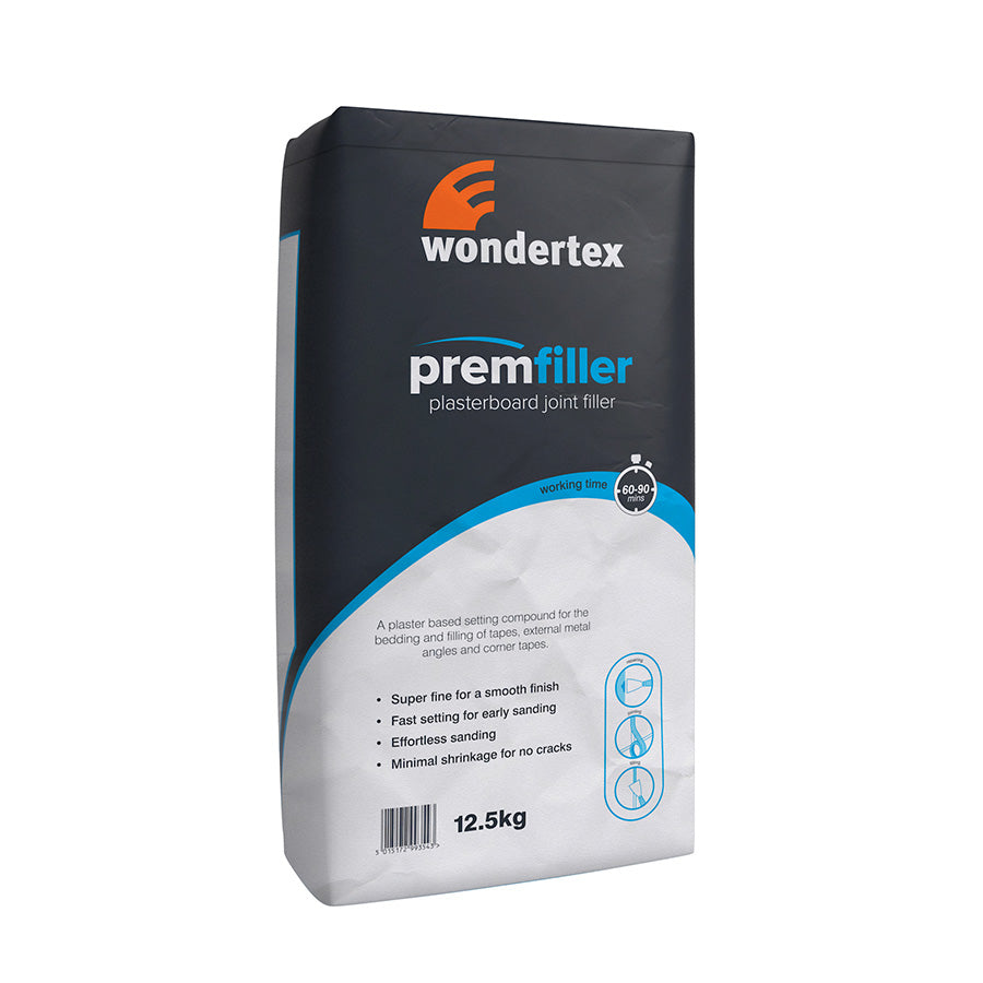 Wondertex PREM FILLER: Plasterboard Joint Filler - 12.5kg (Single Bags)