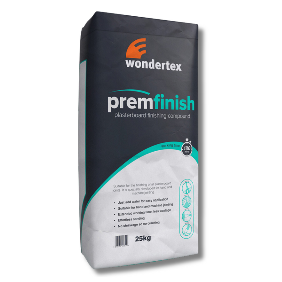 Wondertex PREM FINISH: Plasterboard Finishing Compound - 25kg (40 Bag Pallet)
