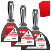 Level 5 Stainless Steel Welded Putty Knife 3-Pack