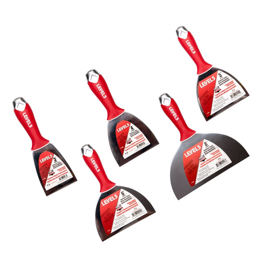 Level 5 Stainless Steel Putty Knife Bundle